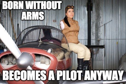 جيسيكا كوكس: طيار وُلدت بدون ذراعين وقادت الطائرة بقدميها فقط!