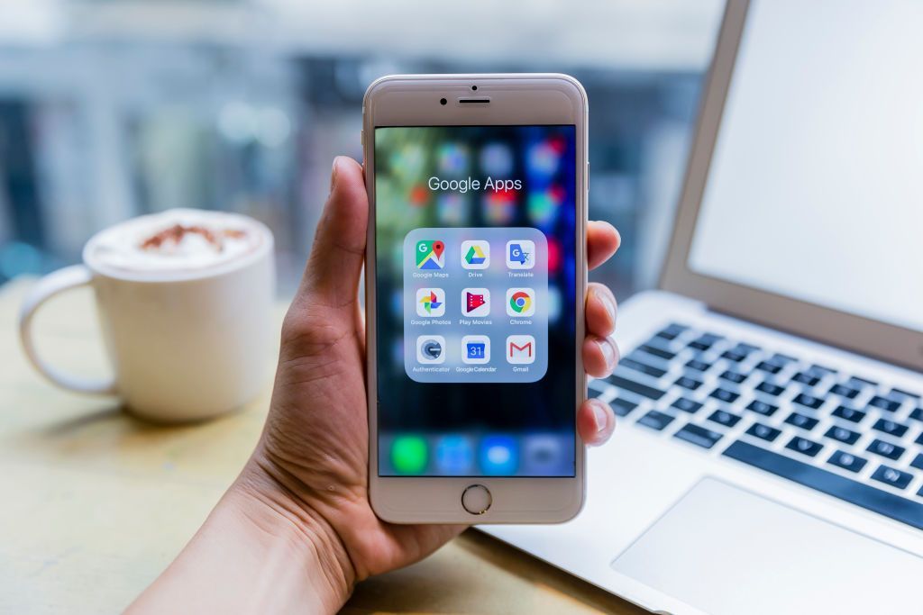 خيارات عديدة لتأمين بياناتك وحساباتك على ”غوغل“ بعد الوفاة.. إليك الخطوات 4 Hong Kong, Hong Kong - JULY 31: A smart phone with the icons for the Google apps from Google Map, Google Drive, Google Translate, Google Photo, Google Play, Google Chrome, Google Authenticator, Google Calendar and Google Gmail are seen on the screen in Hong Kong, Hong Kong, on July 31, 2018. (Photo by S3studio/Getty Images)