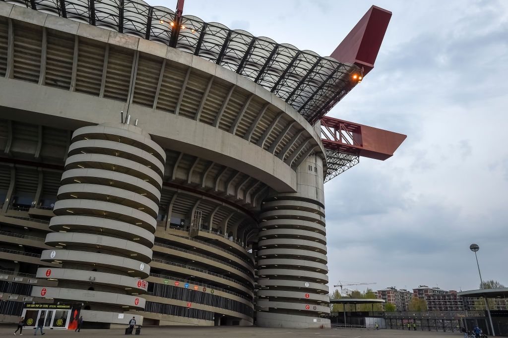 STADIO GIUSEPPE MEAZZA, MILAN, ITALY - 2019/04/02: General view of Giuseppe Meazza stadium (also known as San Siro) prior to the Serie A football match between AC Milan and Udinese Calcio. The match ended in a 1-1 tie. (Photo by Nicolò Campo/LightRocket via Getty Images)