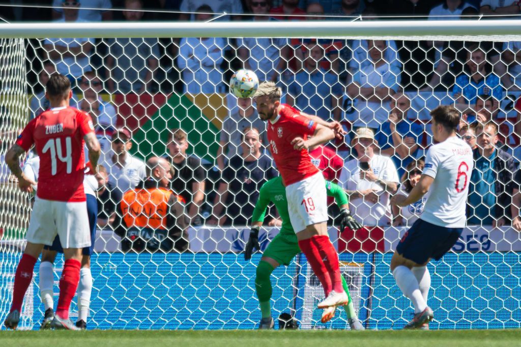 GUIMARAES, PORTUGAL - JUNE 09: Josip Drmic of Switzerland controls the ball during the UEFA Nations League Third Place Playoff match between Switzerland and England at Estadio D. Afonso Henriques on June 9, 2019 in Guimaraes, Portugal. (Photo by TF-Images/Getty Images)