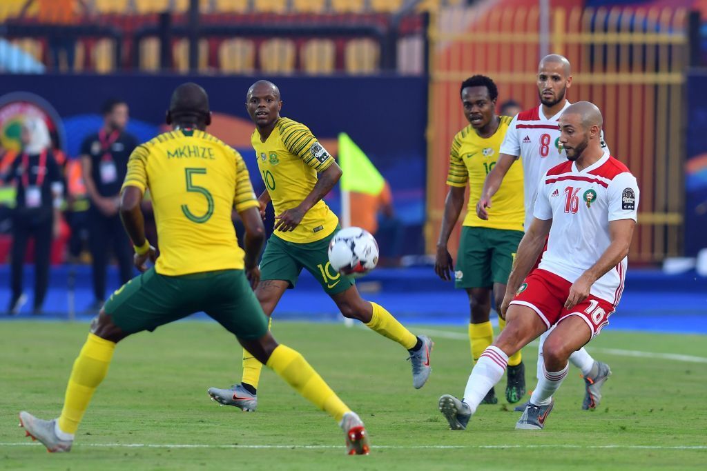 بعد غياب 21 عاما.. مصر تواجه جنوب أفريقيا (صور) 4 CAIRO, EGYPT - JULY 01: Nordin Amrabat of Morocco during the African Cup of Nations match between South Africa and Morocco at Al-Salam Stadium on July 01, 2019 in Cairo, Egypt. (Photo by Ahmed Hasan/Gallo Images/Getty Images)