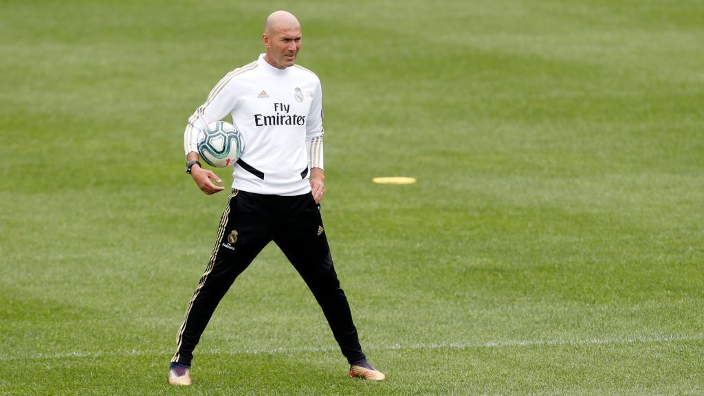 MONTREAL, QC - JULY 16: Head coach Zinedine Zidane of Real Madrid looks on during the pre-season training camp on July 16, 2019 in Montreal, Canada. (Photo by TF-Images/Getty Images)