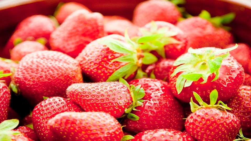 close up of fresh strawberries