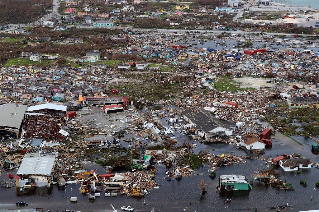 Aerial image of the island Great Abaco, shows the devastation caused by Hurricane Dorian, Bahamas, September 3, 2019. Picture taken September 3, 2019. UK Ministry of Defence/Handout via REUTERS  THIS IMAGE HAS BEEN SUPPLIED BY A THIRD PARTY.  NO RESALES. NO ARCHIVES