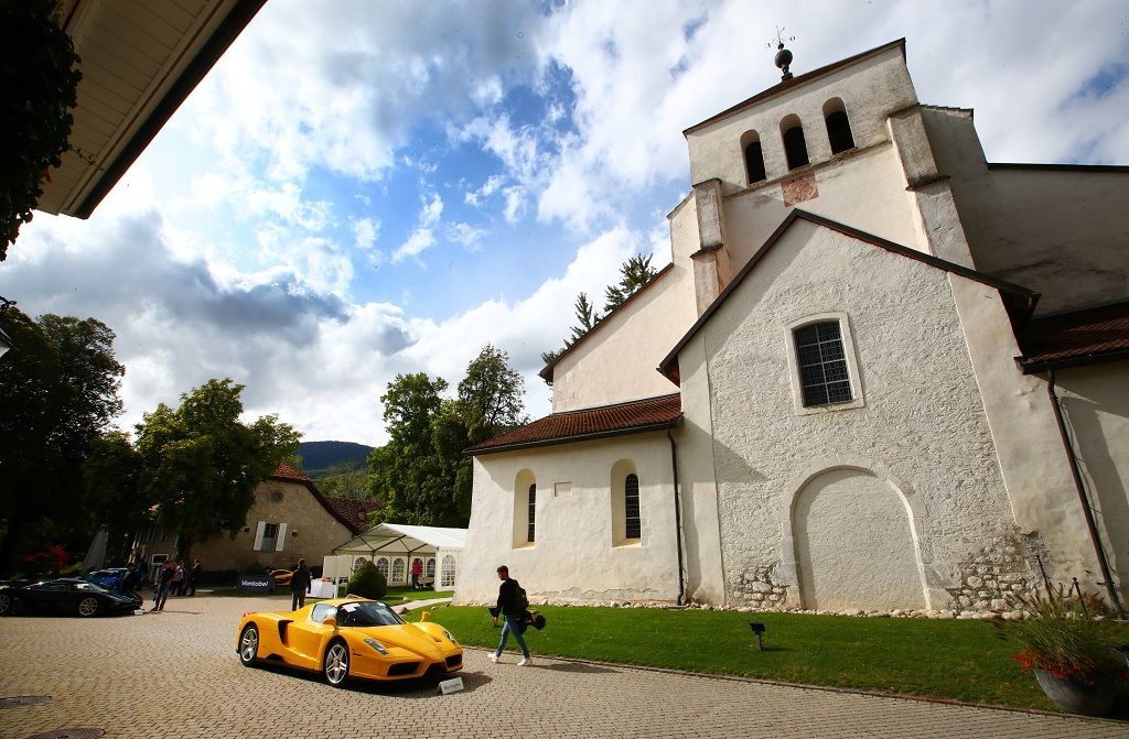 A Ferrari Enzo (2003), part of some 25 luxury cars owned by Teodoro Obiang, the son of the Equatorial Guinea's President Teodoro Obiang Nguema Mbasogo and confiscated by the Geneva prosecutors office after a deal ending a money-laundering inquiry, is pictured during an auction preview of Bonhams at the Bonmont Golf & Country Club in Cheserex near Geneva, Switzerland September 27, 2019. REUTERS/Denis Balibouse