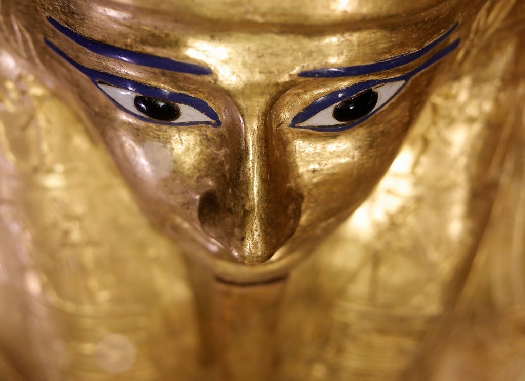 The Gold Coffin of Nedjemankh is displayed during a news conference to announce its return from the U.S. and display at the National Museum of Egyptian Civilization (NMEC) in Cairo, Egypt October 1, 2019. REUTERS/Amr Abdallah Dalsh