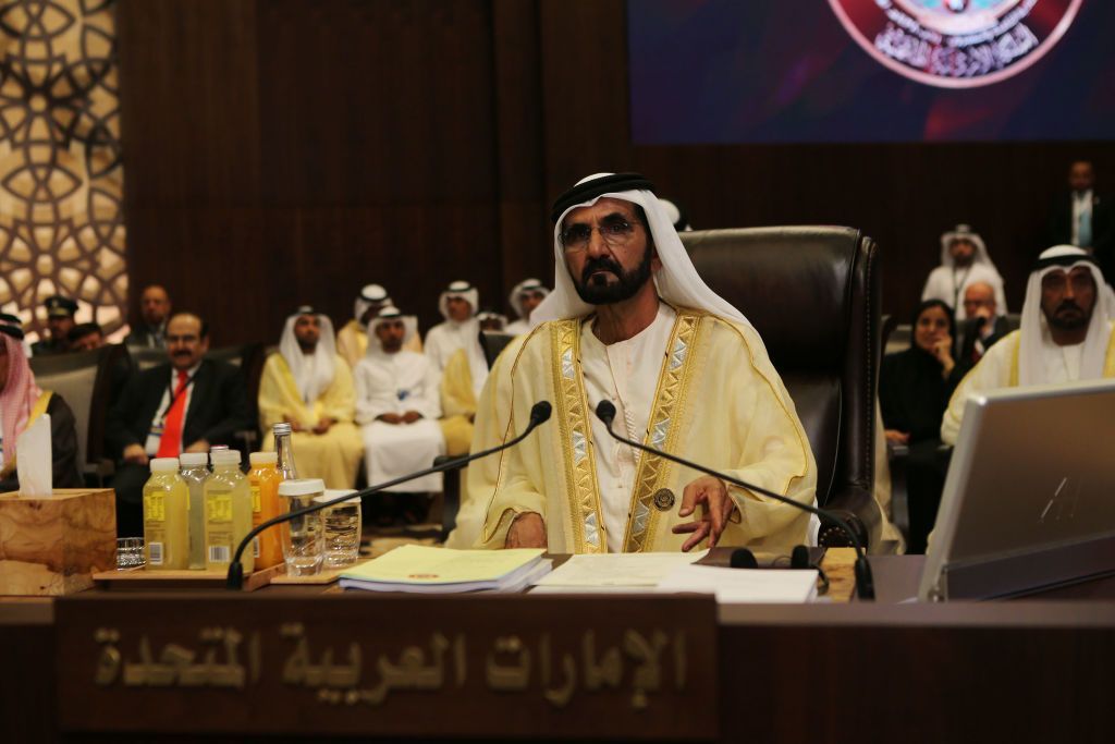 الشيخ محمد بن راشد: 14 عاماً من القيادة الحكيمة والخبرة العالية 3 DEAD SEA, JORDAN- MARCH 29: United Arab Emirates prime minister and vice president Sheikh Mohammed Bin Rashed Al Maktoum attends during the Arab League summit in the Jordanian Dead Sea resort of Sweymah, Jordan, March 29, 2017. Arab leaders are set to meet in Jordan for their annual summit with no expected breakthrough on resolving conflicts or 'terrorism' in the region. ( Photo by Jordan Pix/ Getty Images)