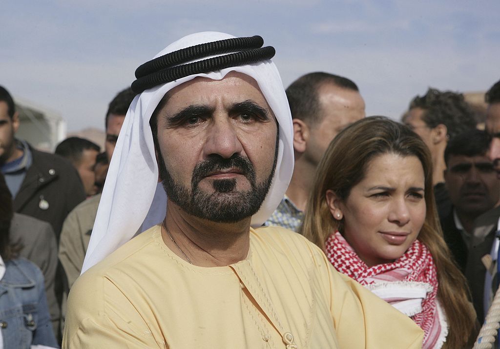 الشيخ محمد بن راشد: 14 عاماً من القيادة الحكيمة والخبرة العالية 4 WADI RUM, JORDAN- NOVEMBER 14: Dubai's Sheikh Mohammed bin Rashid al-Maktoum and his wife Princess Haya Bint Al-Hussein attend the 120 km (75 miles) International Endurance Race November 14, 2006 in the desert of Wadi Rum in southern Jordan. (Photo by Salah Malkawi/Getty Images)