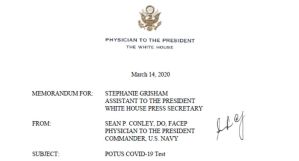 صورة تظهر نتيجة فحص ترامب حول فيروس كورونا 1 صورة تظهر نتيجة فحص ترامب حول فيروس كورونا