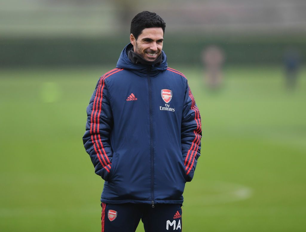 ST ALBANS, ENGLAND - MARCH 10: Arsenal Head Coach Mikel Arteta  during a training session at London Colney on March 10, 2020 in St Albans, England. (Photo by Stuart MacFarlane/Arsenal FC via Getty Images)