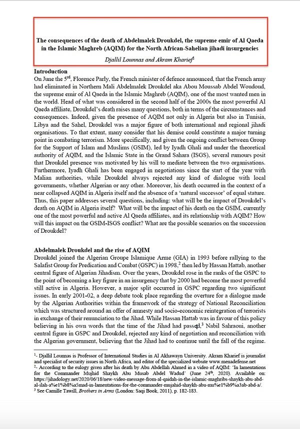 "قاعدة المغرب الإسلامي" بعد دروكدال: بلا قيادة.. بلا وحدة.. وبلا اتصال مع القاعدة المركزية