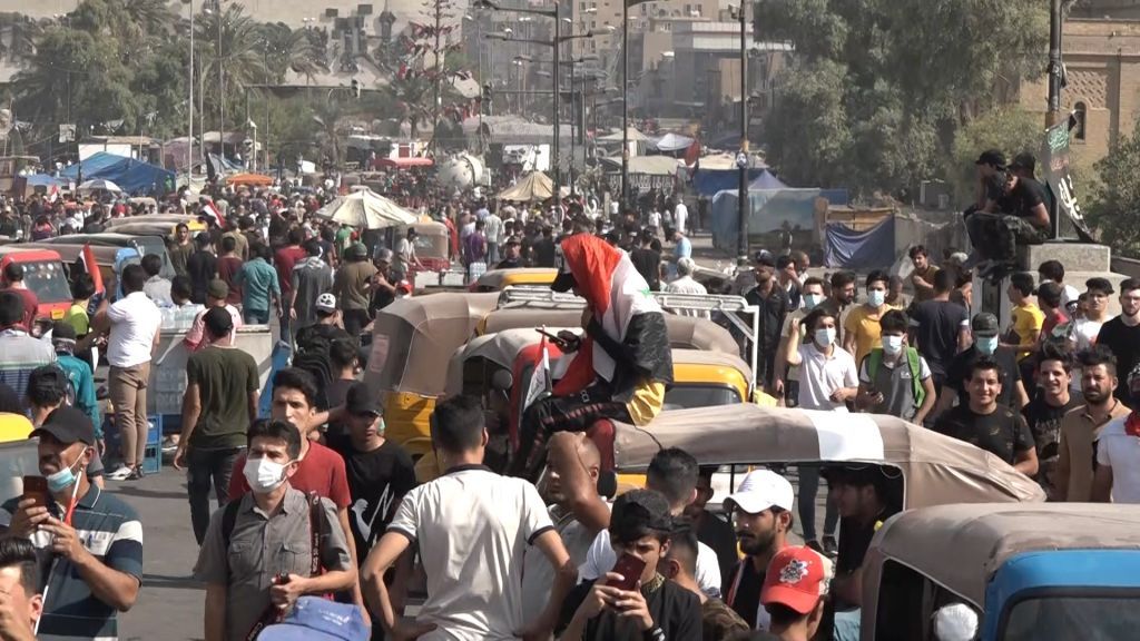 171 إصابة خلال احتجاجات العراق بينها 139 من قوات الأمن 1 احتجاجات العراق: متظاهرون يجتمعون في الذكرى الأولى للحراك العراقي