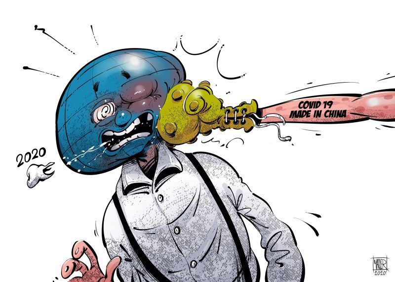 كاريكاتير.. وباء كورونا الصيني يوجّه ضربة قاسية لـ2020