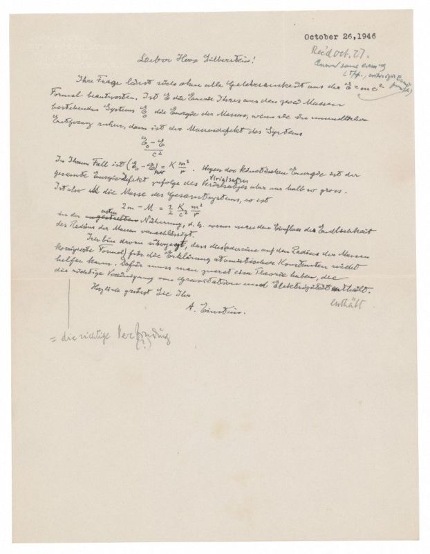 خطاب أينشتاين يباع بـ 1.2 مليون دولار 2 خطاب أينشتاين يباع بـ 1.2 مليون دولار