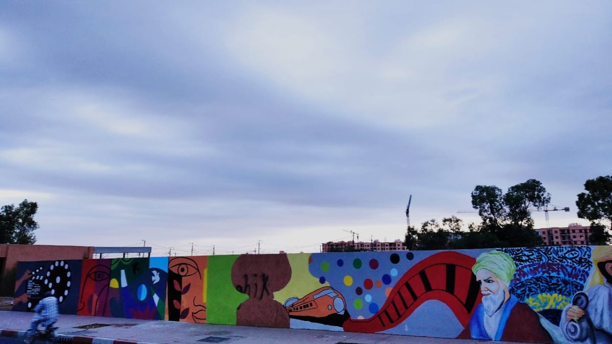 "مشروع مدينتي" ينطلق بجدارية تزين سور محطة القطار بمراكش 1 جدارية مشروع مدينتي في مراكش