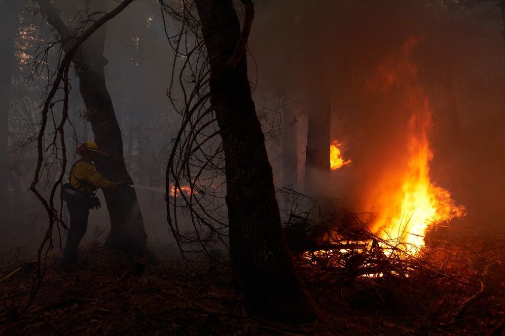 الرياح العاتية تغذي حرائق الغابات في كاليفورنيا
