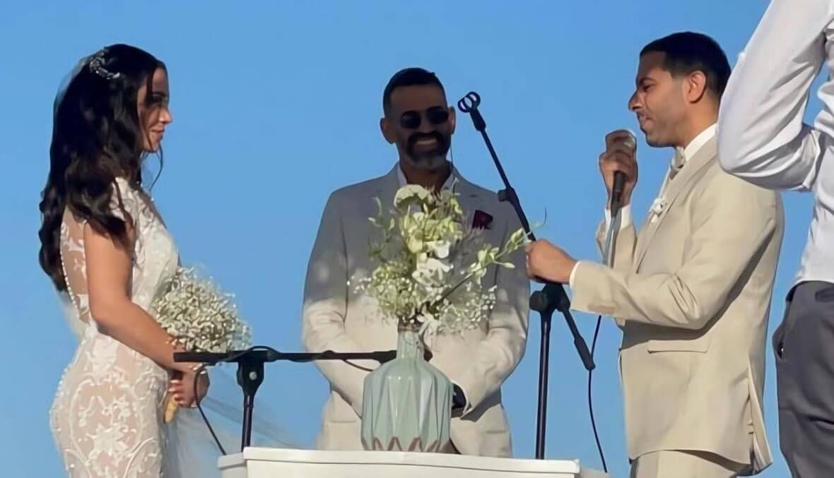 بالصور محمد فراج وبسنت شوقي.. زواج على الطريقة الحديثة