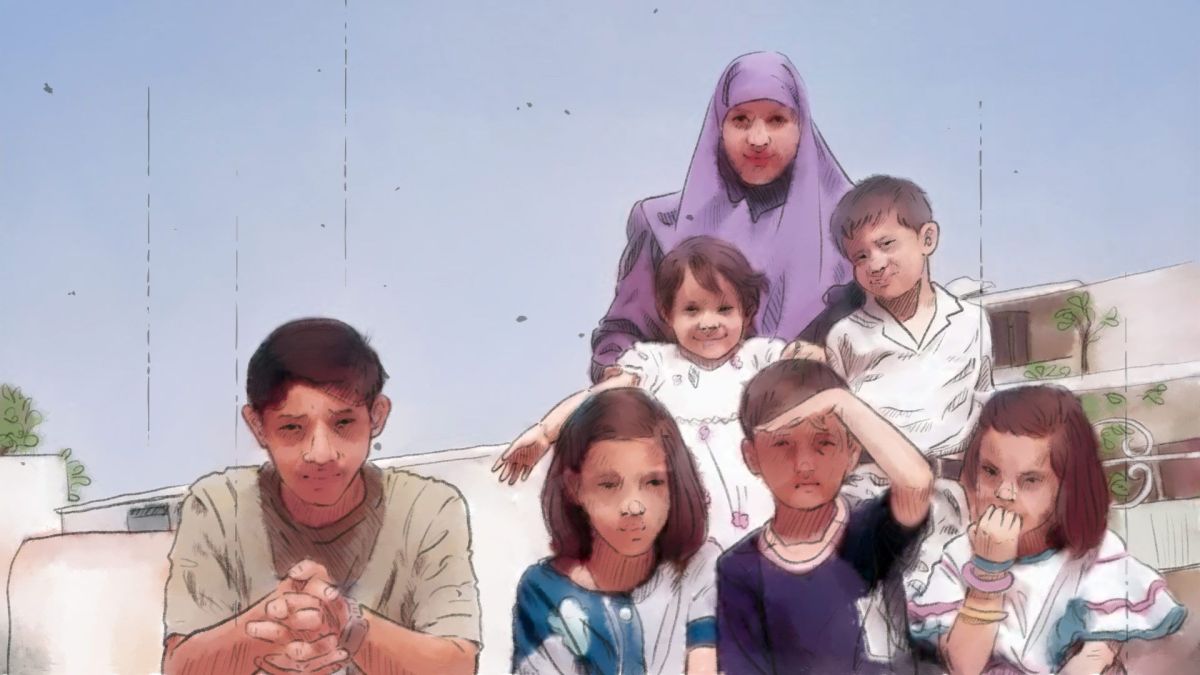 زوجة مصطفى حامد وأولاده الستة بأفغانستان