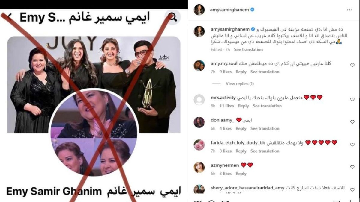 السوشيال ميديا صداع في رأس الفنانين.. إيمي سمير غانم تنفي صلتها بالصفحة المزيفة وحملة لدعم ميرفت أمين