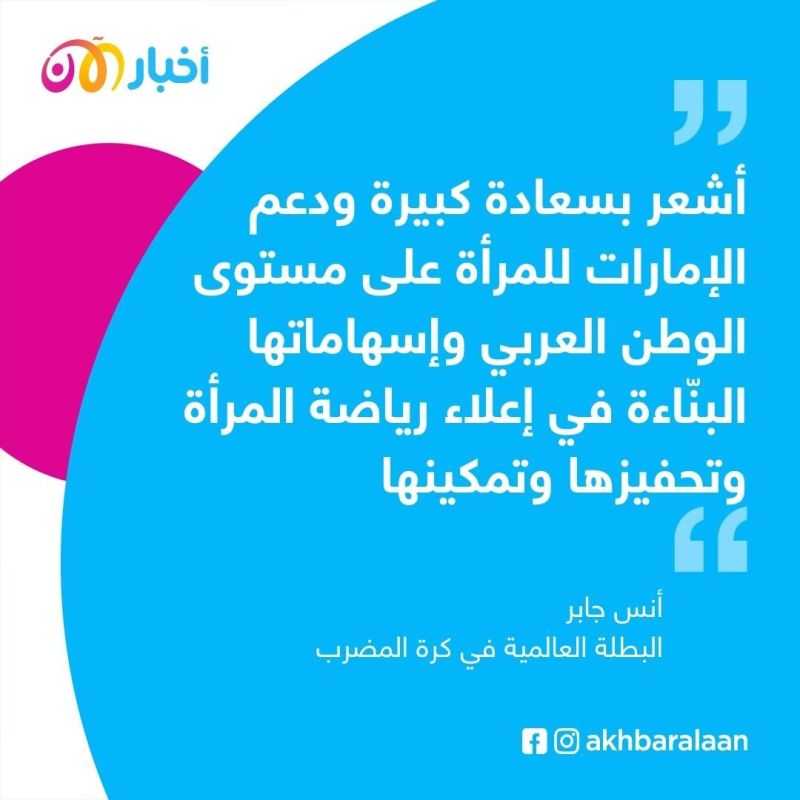 اختيار لاعبة التنس التونسية أنس جابر.. شخصية العام الرياضية العربية