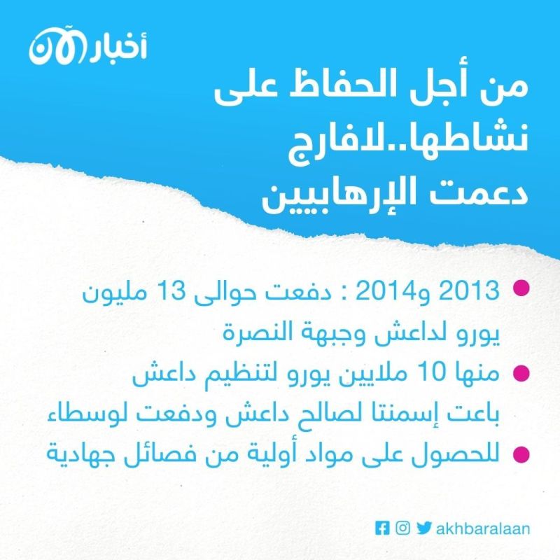 اتهمت بدعم داعش والتواطئ في جرائم ضد الإنسانية.. لافارج الفرنسية تقر بالذنب وستدفع ملايين الدولارات