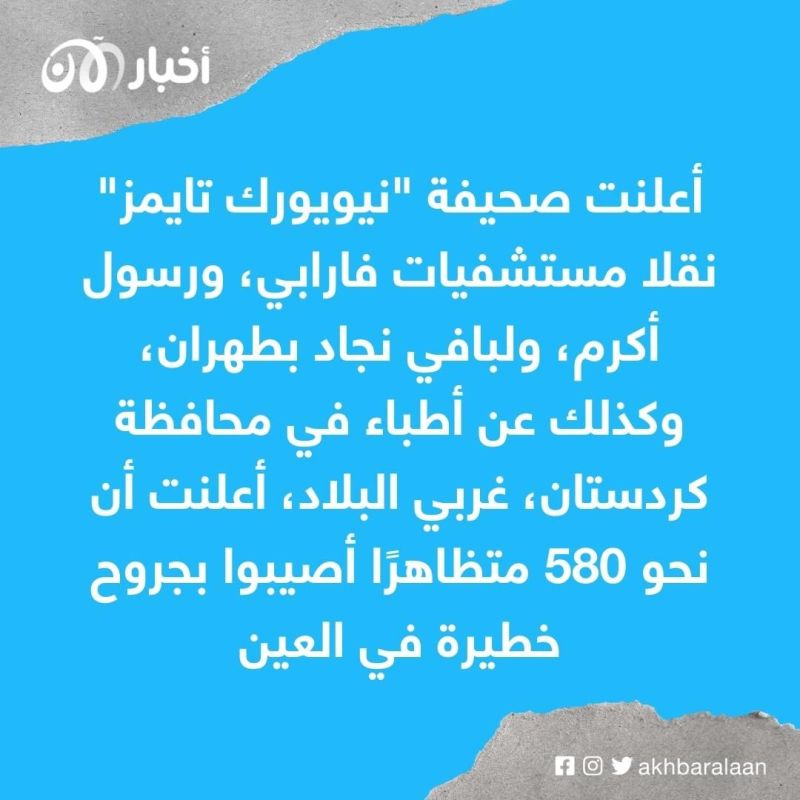 قوات الأمن في إيران تستهدف المحتجين في عيونهم.. ودعوات لتظاهرات في الجامعات 1 قوات الأمن في إيران تستهدف المحتجين في عيونهم.. ودعوات لتظاهرات في الجامعات