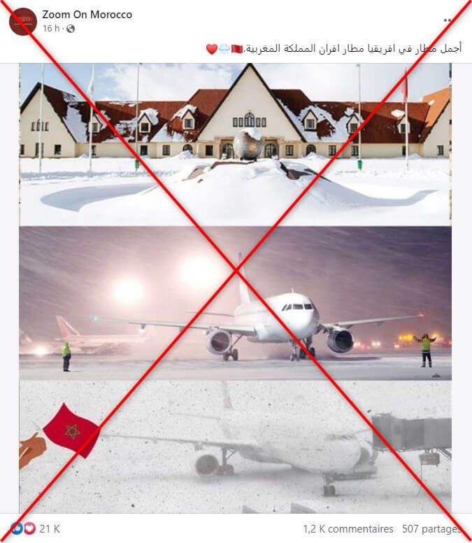 الثلوج تكسو مطار إفران في المغرب.. ما حقيقة الصور المتداولة؟ 1 الثلوج تكسو مطار إفران في المغرب.. ما حقيقة الصور المتداولة؟