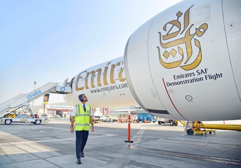 طيران الإمارات تشغل رحلة تجريبية بوقود مستدام 100 بالمئة