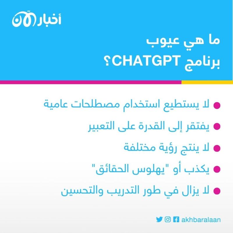 ما هي عيوب محتوى برنامج ChatGPT؟