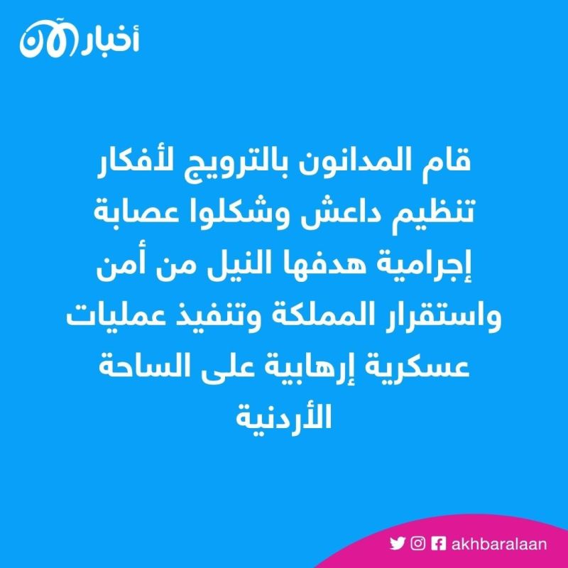 أحكام بالإعدام والسجن بحق 11 إرهابياً من داعش في الأردن