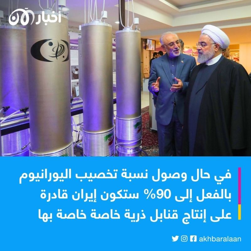 بعد أن كذبت العالم.. هل باتت إيران قادرة على صنع سلاحها النووي؟ 1 إيران واليورانيوم المخصب.. طهران تكذب وأمريكا تؤكد ارتفاع النسبة إلى 90%