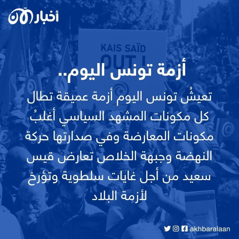 تعيشُ تونس اليوم أزمة عميقة تطال كل مكونات المشهد السياسي. أغلبُ مكونات المعارضة، وفي صدارتها حركة النهضة وجبهة الخلاص، تعارض قيس سعيد من أجل غايات سلطوية وتؤرخ لأزمة البلاد