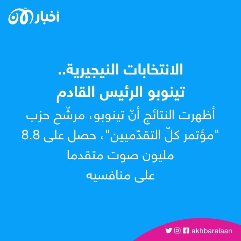 بولا تينوبو يتصدر نتائج الانتخابات في نيجيريا