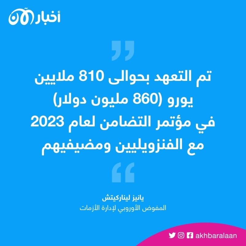 تعهدات دولية بتقديم 860 مليون دولار لدعم اللاجئين من فنزويلا