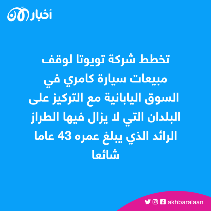 تويوتا تخطط لوقف بيع إحدى أهم سياراتها في اليابان.. ما هي؟ 1 تويوتا تخطط لوقف بيع إحدى أهم سياراتها في اليابان.. ما هي؟