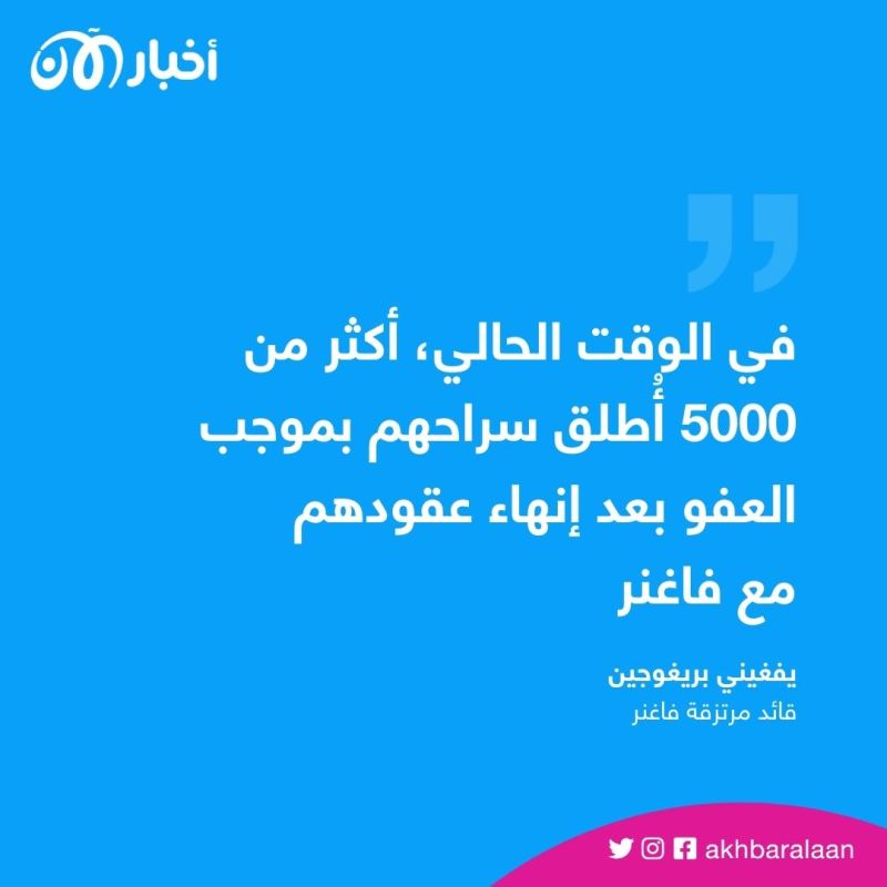 عفو روسي عن أكثر من 5000 مجرم سابق في فاغنر