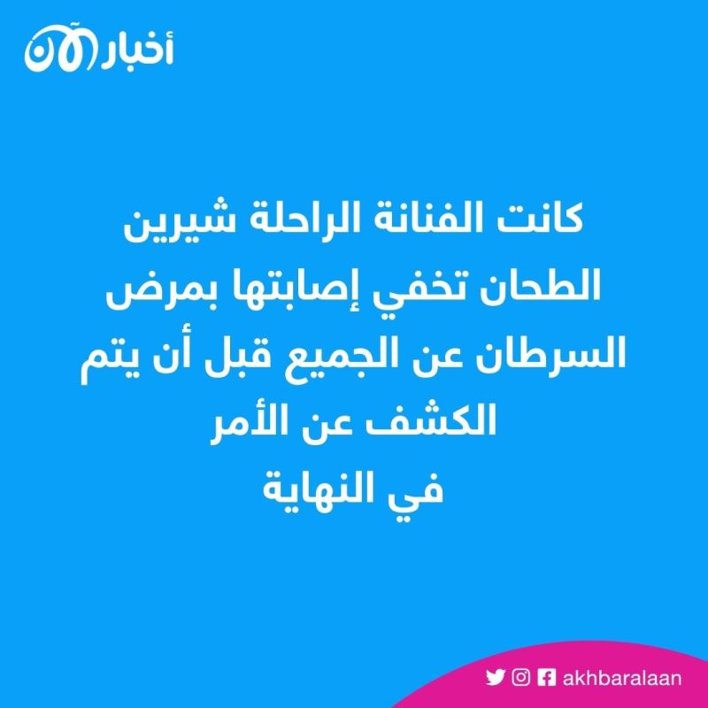 وفاة الفنانة والإعلامية المصرية شيرين الطحان