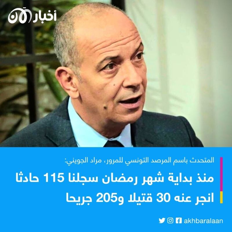 115 حادث مروري منذ الأول من رمضان فقط.. المرصد التونسي يكشف عن أرقام صادمة لـ "أخبار الآن"