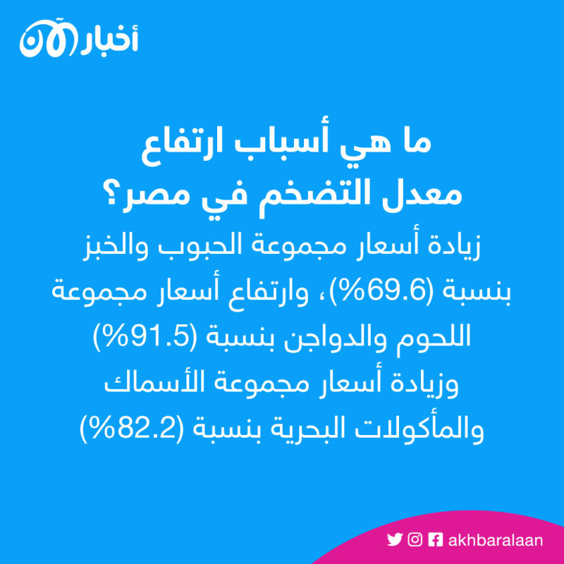 أسعار اللحوم ارتفعت 91.5%.. التضخم يسجل 33.9% في مصر