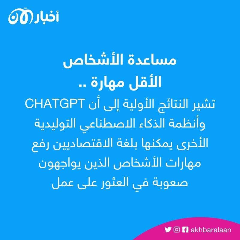 ChatGPT.. هل يفاقم عدم المساواة بين الموظفين في الدخل والثروة؟ 2 الذكاء الاصطناعي يساعد الأشخاص في العثور على عمل.. كيف؟