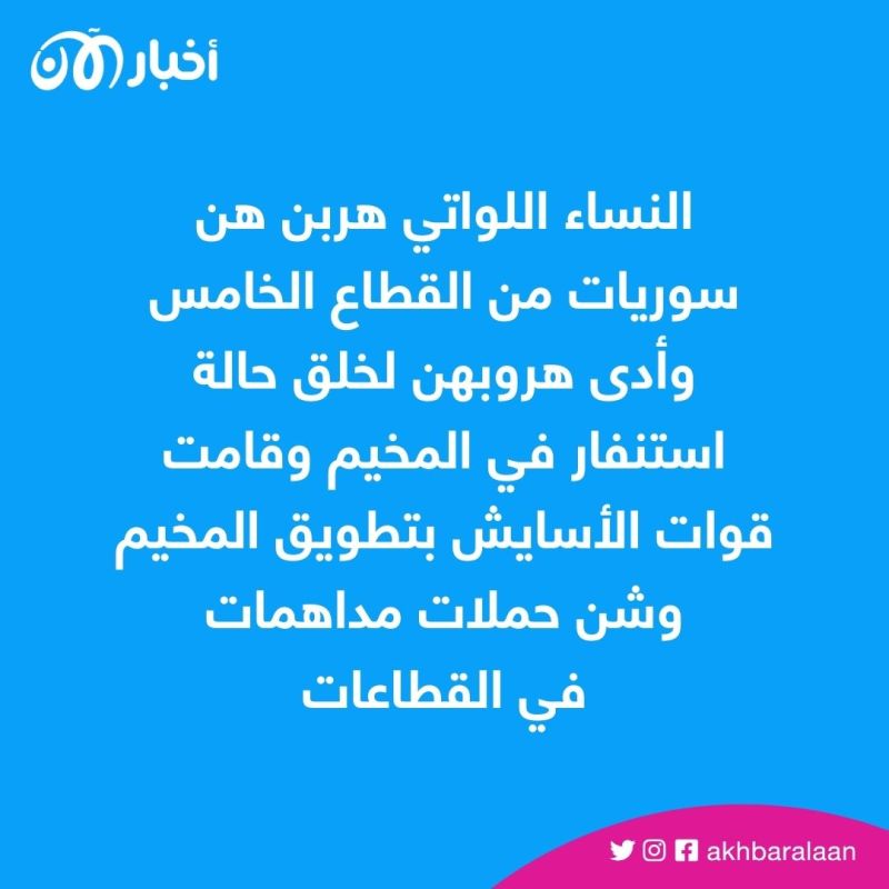 هروب 5 نساء من مخيم الهول