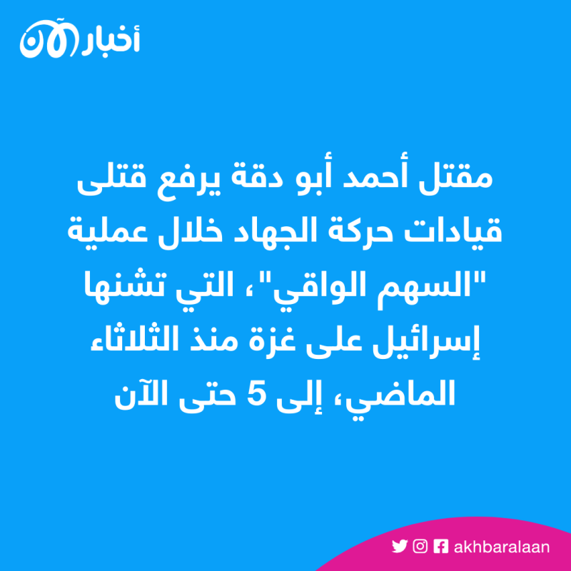 الجيش الإسرائيلي يعلن مقتل القيادي في حركة الجهاد أحمد أبو دقة 1 الجيش الإسرائيلي يعلن مقتل القيادي في حركة الجهاد أحمد أبو دقة