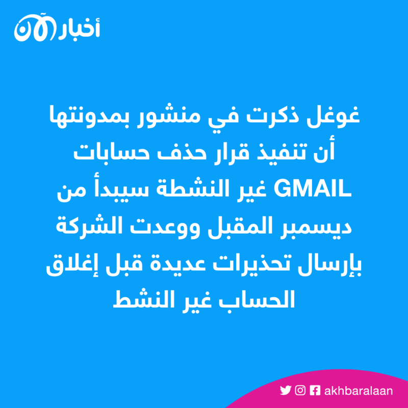 غوغل تعلن الحرب على حسابات Gmail غير النشطة.. احذر من ضياع ملفاتك إلى الأبد