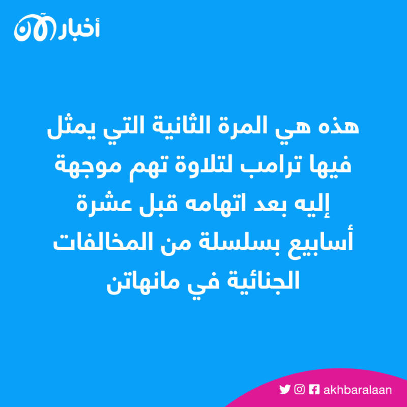للمرة الثانية.. ترامب ينفي التهم الموجهة إليه