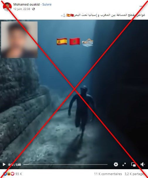 غواص يقطع المسافة من المغرب إلى إسبانيا سباحة.. ما حقيقة الفيديو؟