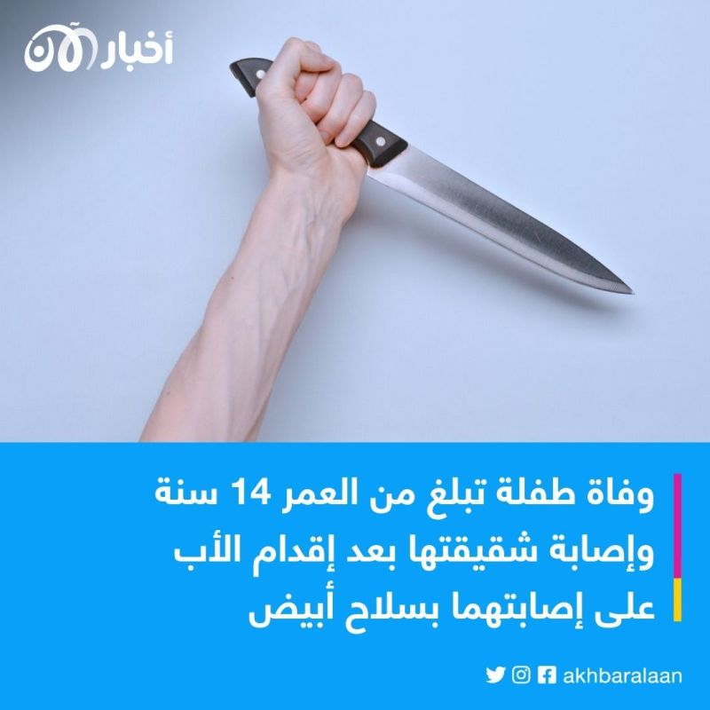 جريمة مريعة.. أب تونسي يقتل ابنته الصغرى ويصيب الكبرى بجروح خطرة 1 جريمة مريعة.. أب تونسي يقتل ابنته الصغرى ويصيب الكبرى بجروح خطرة