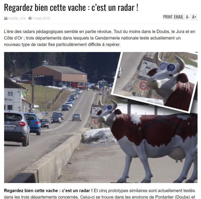 أجهزة رادار في سويسرا على شكل بقرة.. ما صحة الصور؟ 2 صورة ملتقطة من الشاشة بتاريخ 14 تموز/يوليو 2023 عن موقع lechodelaboucle