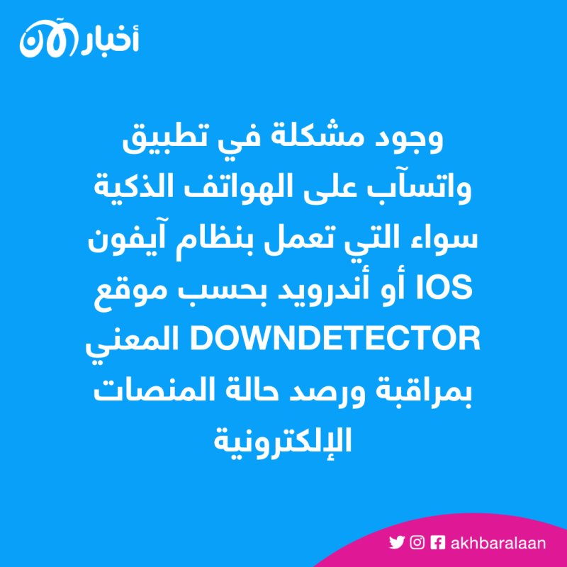 توقف تطبيق واتساب عن العمل في عدد من الدول