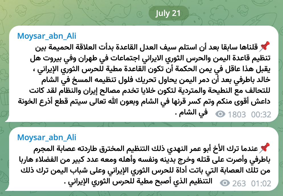 القاعدة وإيران.. كيف رد أنصار التنظيم على رسائل "القحطاني" بالولاء لطهران؟