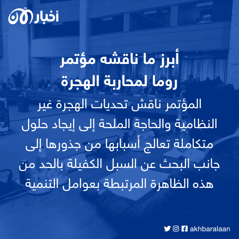 إيطاليا تستضيف مؤتمرًا عن الهجرة.. والإمارات تدعم المتأثرين بـ 100 مليون دولار